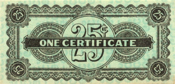 Garnet Carter Co Certificate 25 cent back